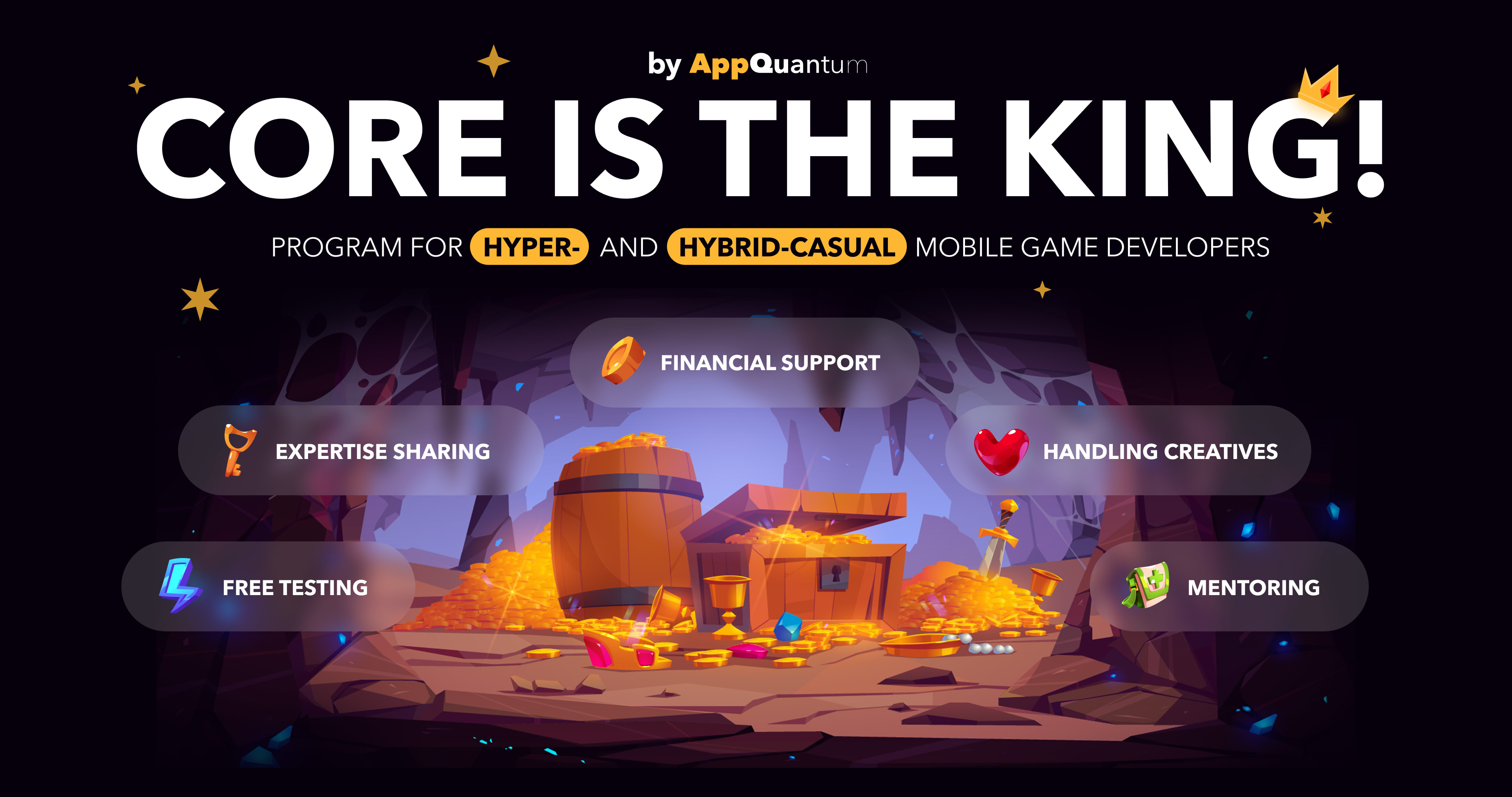 AppQuantum Introduces Core is the King! Program for Hyper- and Hybrid-Casual Mobile Game Developers